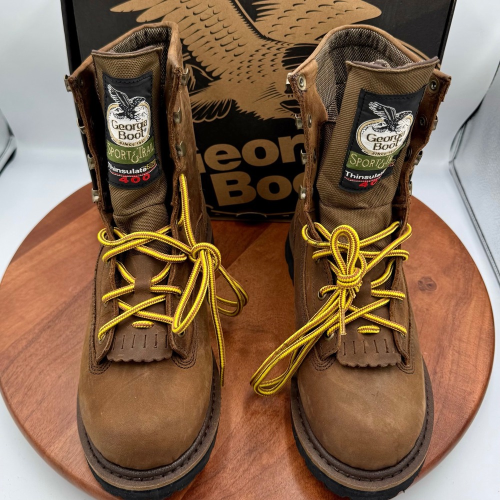 Georgia Boot Kids Insulated Waterproof Outdoor Leather Boots Brown Youth 6 G2048